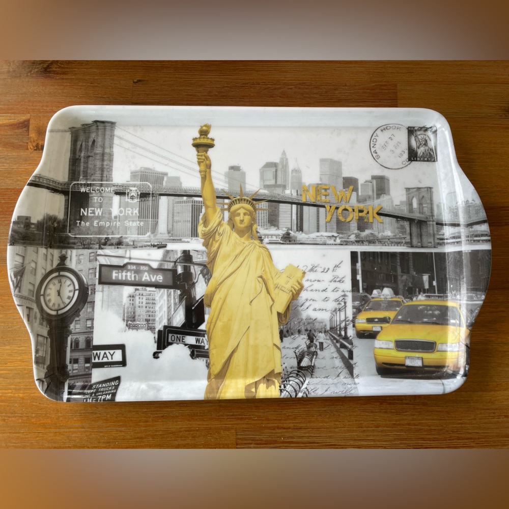 Home Essentials Melamine Tray Sights of New York City Design Size 15” x 9.5”